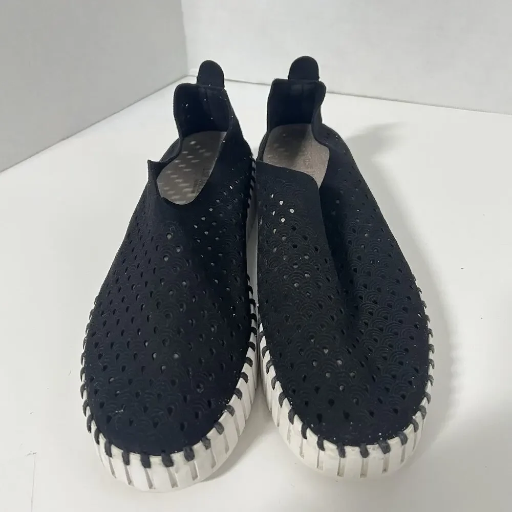 Ilse Jacobsen Tulip Shoes Womens 41 / 10 Slip On Perforated Round Toe Black